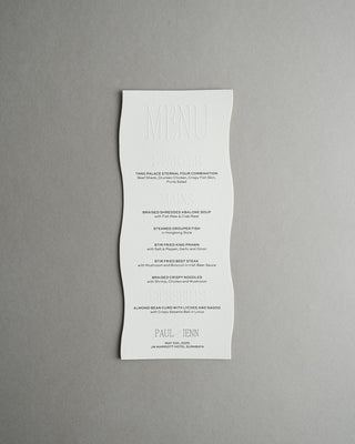 Menu Blind Emboss