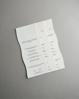 Menu Blind Emboss
