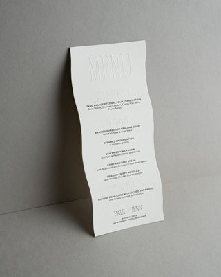 Menu Blind Emboss