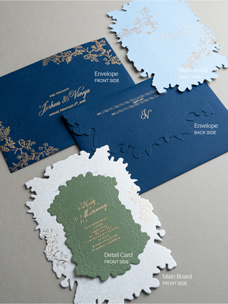 Letterpress Invitation with Fleur Envelope