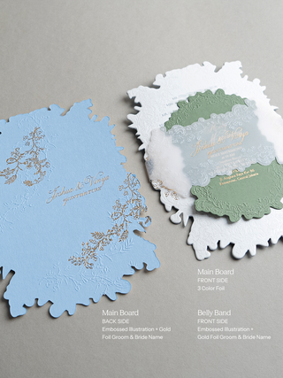 Letterpress Invitation with Fleur Envelope