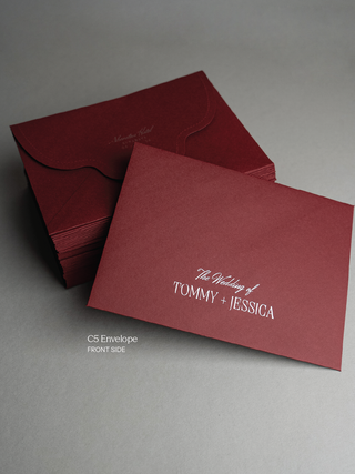 Letterpress Wedding Invitation with Heirloom Envelope