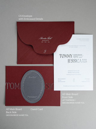 Letterpress Wedding Invitation with Heirloom Envelope