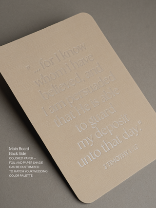 Letterpress Wedding Invitation with Sewn Vellum Envelope