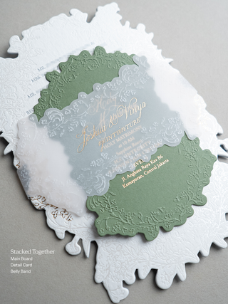 Letterpress Invitation with Fleur Envelope
