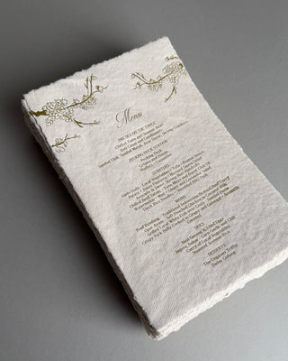 Menu Handmade Paper