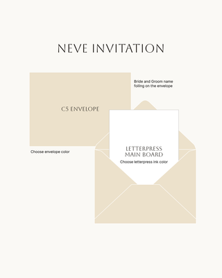 Letterpress Wedding Invitation with Sleeve Envelope